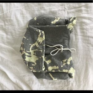 bleached tie die cropped hoodie